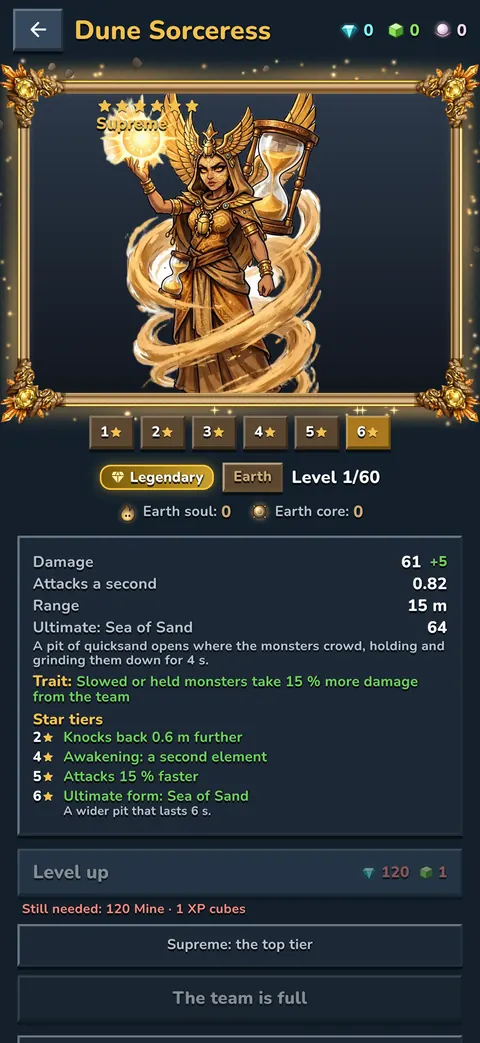 A Legendary hero: the Dune Sorceress
