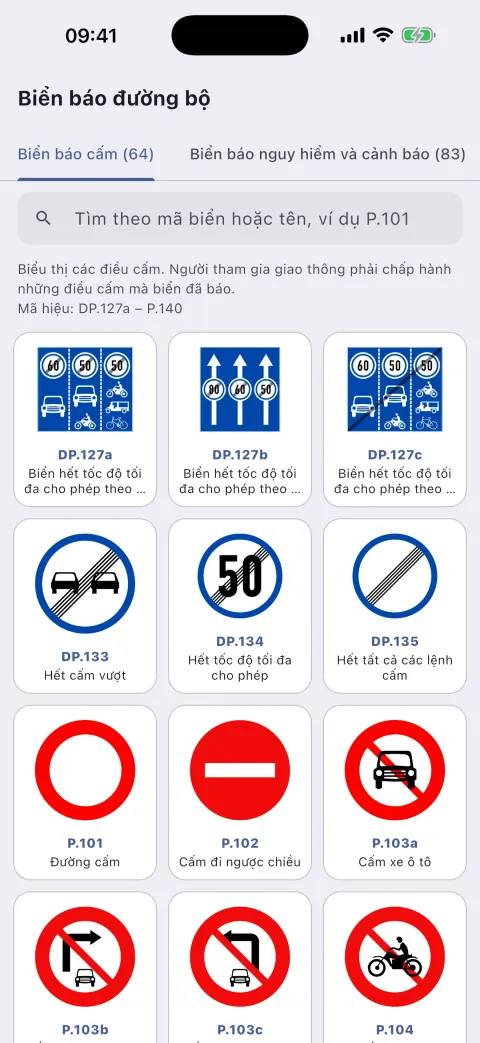 Tra cứu 394 biển báo